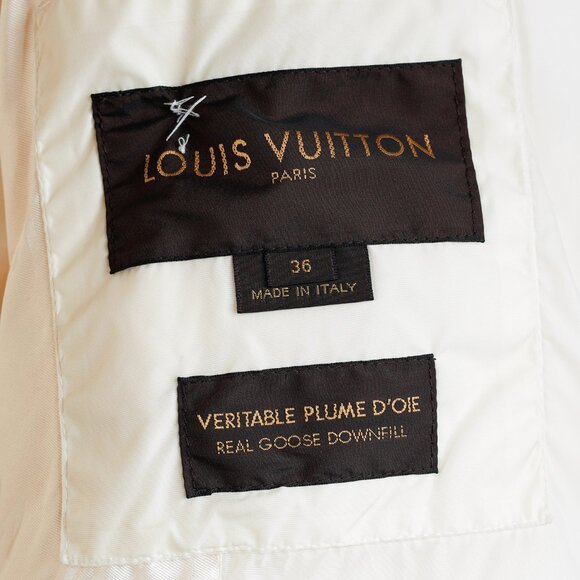 Louis Vuitton Cream Mink-Hood Belted Down Jacket - Picture 12 of 16